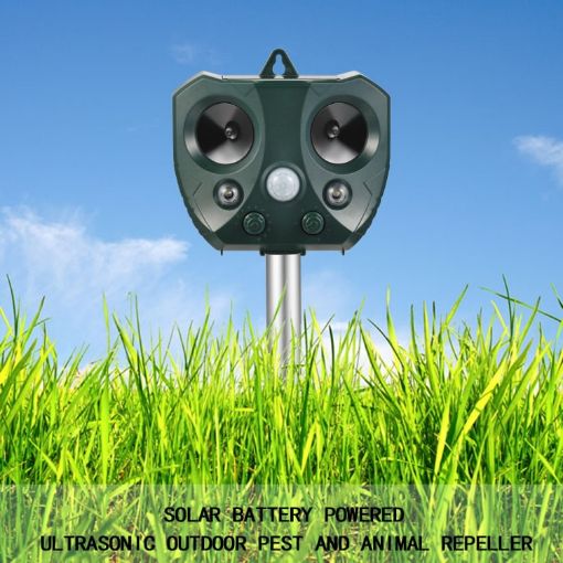 Solar Ultrasonic Animal Repeller: Mouse, Bird, Cat, Dog, Fox Repellent - 1