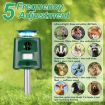 SK698 Solar Animal Repeller 360 Strobe Light Ultrasonic Green - 8
