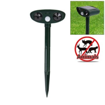 Solar-Powered Ultrasonic Animal Repeller with PIR & Light Sensors - 1