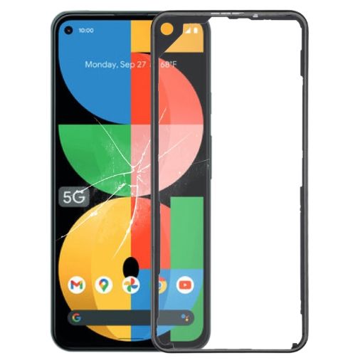 Google Pixel 5A Front LCD Screen Bezel Frame Replacement - 1