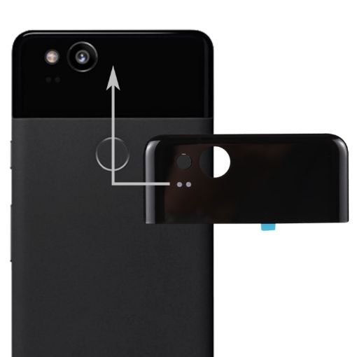 Google Pixel 2 Black Top Glass Lens Back Cover - 1