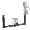 PULUZ CNC Aluminum Dual Hand-held Selfie Monopod for Action Cameras - 1