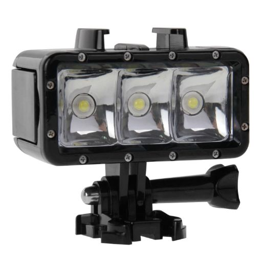 Waterproof Video Light w/ Base Mount for GoPro, Insta360 & DJI Cameras - 1