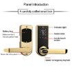 Red Bronze Zinc Alloy Electronic Door Lock with Key & Sensor - 4