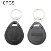 125KHz TK/EM4100 Proximity ID Card Keychain (10 PCS, Black) - 1