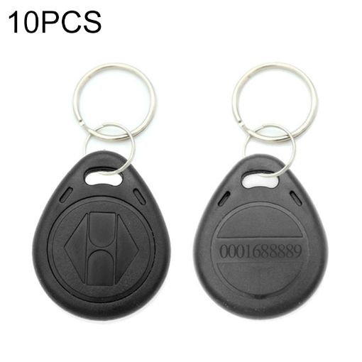 125KHz TK/EM4100 Proximity ID Card Keychain (10 PCS, Black) - 1