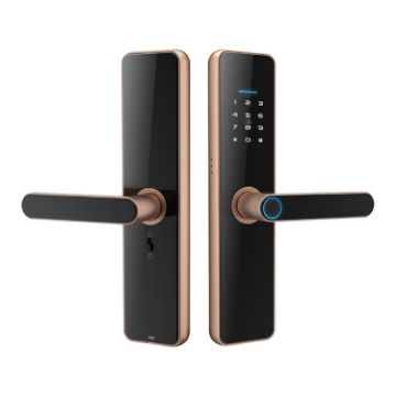 C91 Tuya Smart Bronze WiFi Fingerprint Password Door Lock - 1