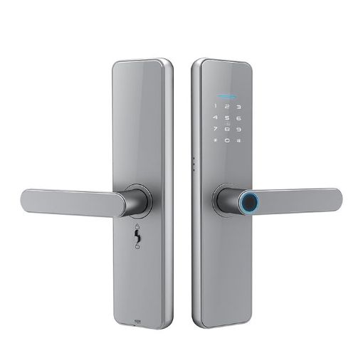 Tuya C91 Silver Smart WiFi Fingerprint Password Door Lock - 1