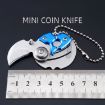 Mini Folding Blade Knife Pocket Outdoor Survival Keychain (Black) - 4