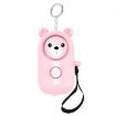 Bear Style Pink 130dB LED Personal Alarm Ring for Outdoor Safety - 1