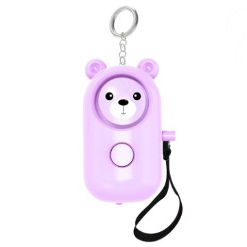 130dB Bear Style LED Personal Alarm, Purple Self-Defense Tool - 1