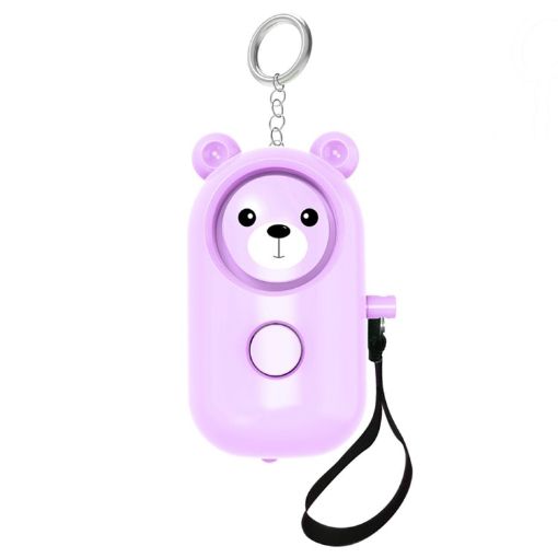 130dB Bear Style LED Personal Alarm, Purple Self-Defense Tool - 1