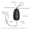 BJY-08 130dB Dual LED Personal Alarm for Women Self-Defense, Black - 3