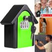 Green Hut Shape Password Lock Box with Key - Wall Cabinet Storage - 1