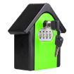 Green Hut Shape Password Lock Box with Key - Wall Cabinet Storage - 3