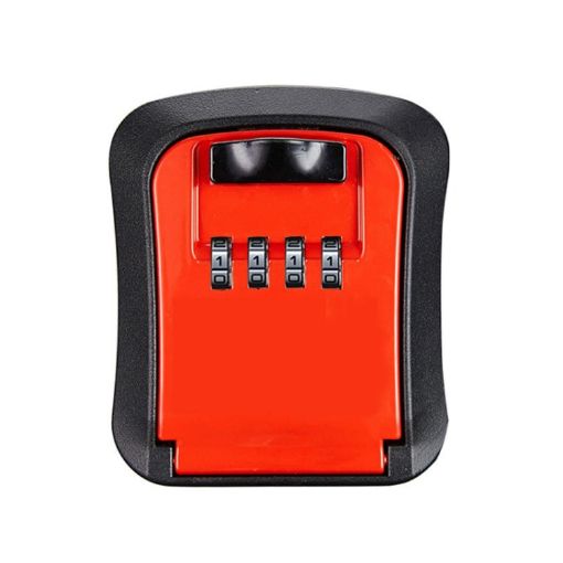 Red Wall-Mounted Key Code Box with Four-Digit Lock for Home Construction - 1