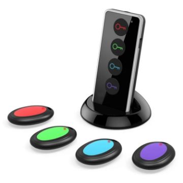 Smart Remote Wireless Key Finder with LED Flashlight, 4 Receivers - 1