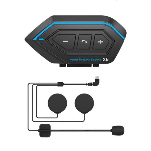 X6 Bluetooth Helmet Headset Waterproof Moto Handsfree Stereo - 1