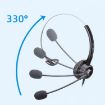 VT200 Single Ear Operator Headset with Mic, 3.5mm Double Plug PC Head - 6