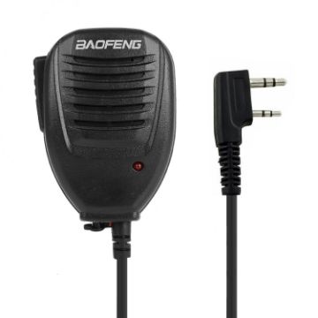 Baofeng Walkie Talkie Clip-on Speaker Mic, 3.5mm + 2.5mm Plug (Black) - 1