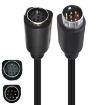 Mini DIN 8 Pin 90 S-Video TV Audio Cable 1.8m (Black) - 1