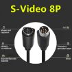 Mini DIN 8 Pin 90 S-Video TV Audio Cable 1.8m (Black) - 6