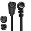 Curved Mini DIN 8 Pin S-Video TV Audio Adapter Cable 1.8m (Black) - 1