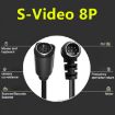 Curved Mini DIN 8 Pin S-Video TV Audio Adapter Cable 1.8m (Black) - 6