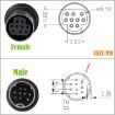 90 Degree Mini DIN 9 Pin M/F TV Box Adapter Cable, 1.8m (Black) - 5