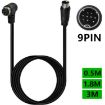 Curved 9 Pin Mini DIN TV Audio Adapter Cable, 1.8m (Black) - 2