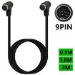 3m Black Double Curved mini DIN 9 Pin TV Audio Adapter Cable - 2