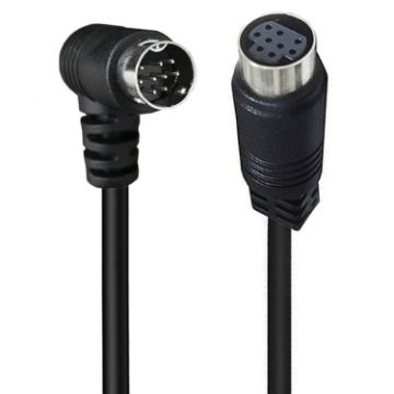 3m Black Curved Mini DIN 9 Pin M/F TV Box Adapter Cable - 1