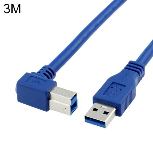 Right Angle USB 3.0 A to B High-Speed Printer Cable, 3m Length - 1