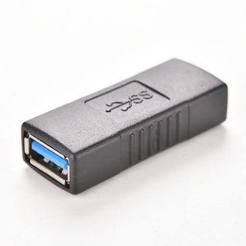 USB 3.0 Type A Female to Female Adapter Converter for Laptop (Black) - 1