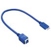 USB 3.0 B Female to Micro B Male Adapter Cable, 30cm (Blue) - 1