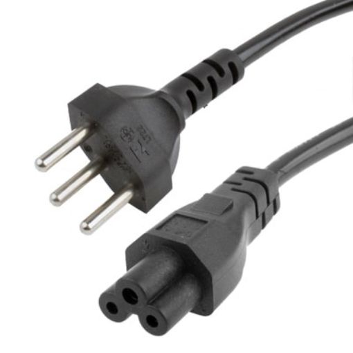 3 Prong Switzerland Notebook AC Power Cord, 1.5m, Black - 1
