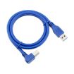 USB 3.0 A to Right Angle B Male Printer Cable, 2m High Speed - 3