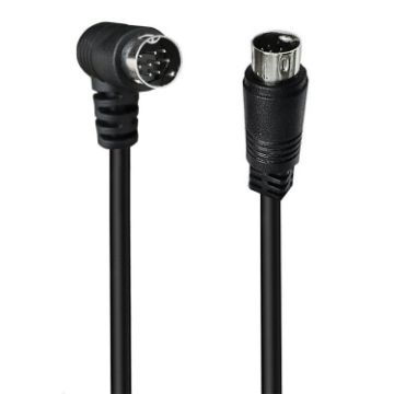 Curved mini DIN 9 Pin TV Audio Adapter Cable, 0.5m (Black) - 1