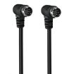 Mini DIN 9 Pin Audio Adapter, Double Curved 0.5m Cable (Black) - 1