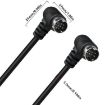 Mini DIN 9 Pin Audio Adapter, Double Curved 0.5m Cable (Black) - 4
