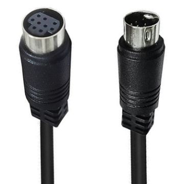 90 Degree Mini DIN 9 Pin Adapter Cable, 0.5m (Black) - 1