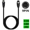 90 Degree Mini DIN 9 Pin Adapter Cable, 0.5m (Black) - 2