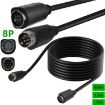 90 Degree Mini DIN 8 Pin TV Audio Adapter, 0.5m S-Video Cable (Black) - 4