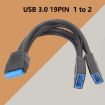 19 Pin USB3.0 Motherboard 21cm One-To-Two Extension Cable - 2