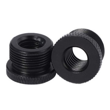 2pcs Black Metal 3/8 Female to 5/8-27 Male Adapter Screws - 1
