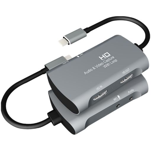 Z30A HDMI Female + Mic to HDMI Female Capture Box with Audio & USB-C - 1