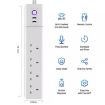 WiFi 10A SM-SO306-K Smart Power Strip, 4 Holes 2 USB, UK Plug - 2
