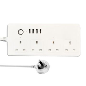 Smart Power Strip WIFI 13A, 4 Holes + 4 USB, UK Plug SM-SO301-K - 1