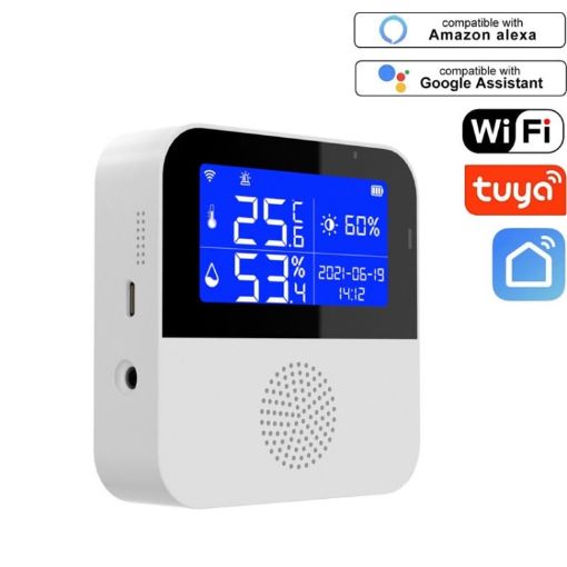 Tuya 2.9" LCD WIFI Temperature & Humidity Sensor, Spec: Sensor Only - 1