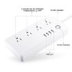 Smart Power Socket with 4 USB Ports & 4 US Plugs, Alexa & Google Home Compatible - 4
